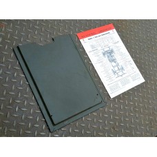 Lubrication chart and holder for under hood bonnet
